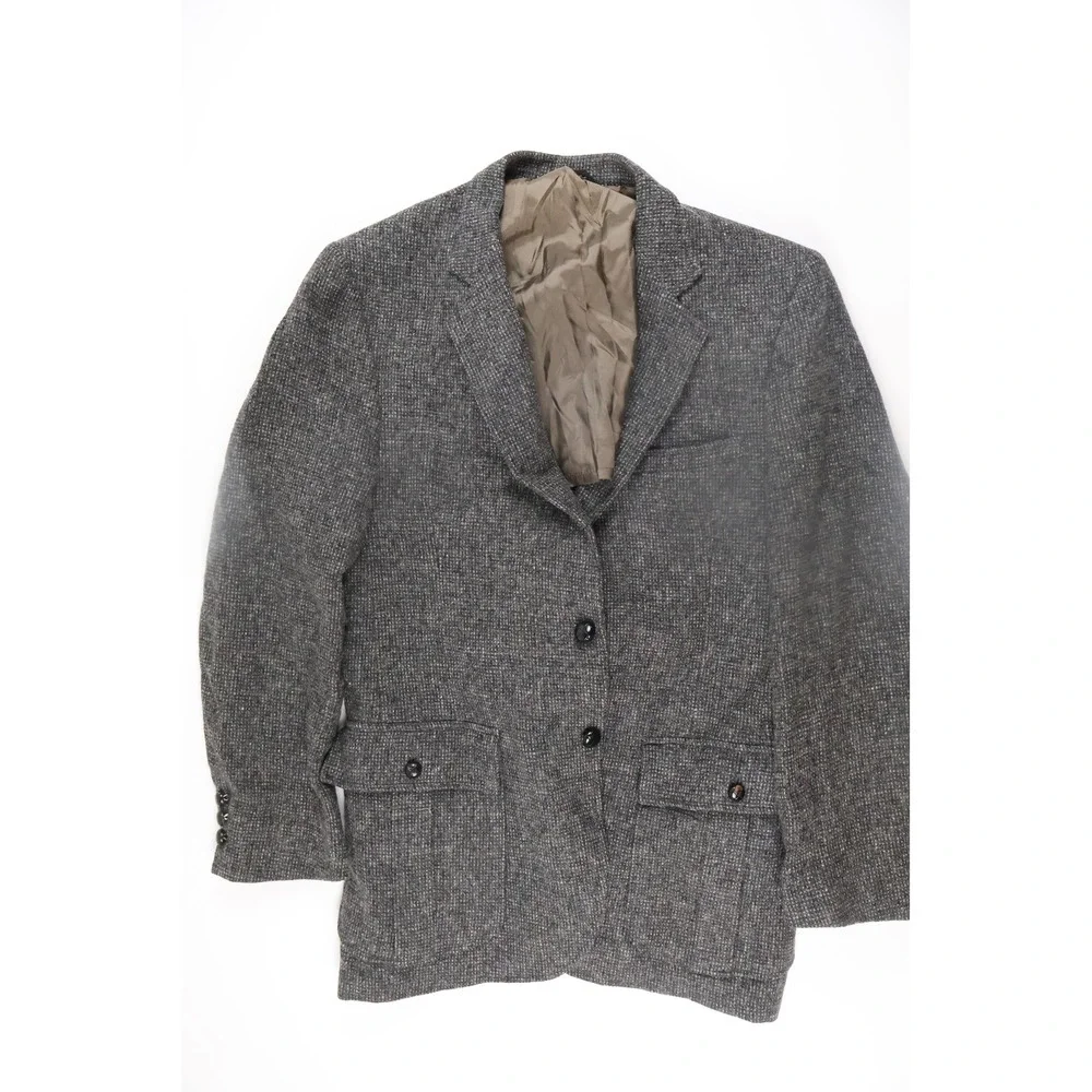 Casa Di Billera Mens Blazer Tweed Sport Coat Grey Wool Excellent